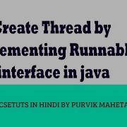 Create Thread By Implementing Runnable Interface In Java In Hindi