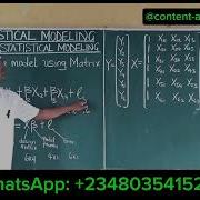 Linear Models In Matrix Form