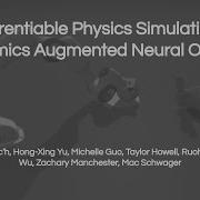 Differentiable Physics Simulation Of Dynamics Augmented Neural Objects