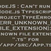 NodeJS Can T Run My Node Js Typescript Project TypeError ERR UNKNOWN FILE EXTENSION Unknown Fil