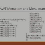 AWT LISTS MENU SCROLLBAR DIALOG