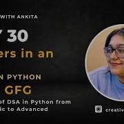 Day30 Leaders In An Array Easy DSA In Python GFG Basic To Advanced Python Arrays DSA