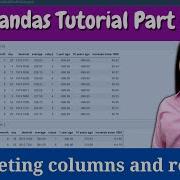 Deleting Columns And Rows Pandas Tutorial Part 6 Data Analysis Using Python