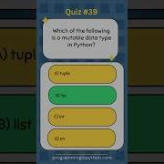 Python Quiz 39 What S The Answer Quiz 39 Python Shorts Quiz Codingchallenge
