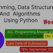 NPTEL Programming Data Structures And Algorithm Using Python Week 8 Programming Ans With Code Link
