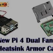 Корпус из алюминиевого сплава с двумя вентиляторами охлаждения для Raspberry Pi 4