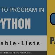 Python Tutorial 4 Variable Lists