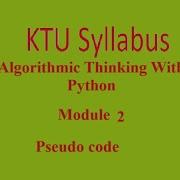 KTU Syllabus Algorithmic Thinking With Python Module 2