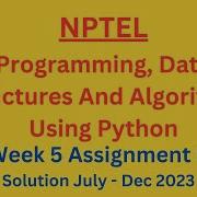 NPTEL Programming Data Structures And Algorithms Using Python Week 5 Assignment Solution July 2023