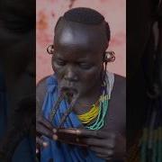 Woman From Surma Tribe Inserts Lip Plate Omo Valley Ethiopia Shorts