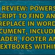 PowerShell Script To Find And Replace In Word Document Including Header Footer And TextBoxes