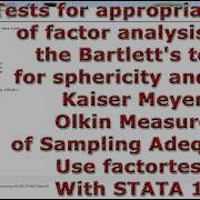 Tests For Appropriateness Of Factor Analysis Use Factortest With STATA 18