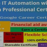 Google IT Automation With Python Professional Certificate Google Free Python Course Certificate