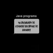 Program To Convert Decimal To Binary Java Coding Programming Binaryconversion