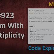 Сумма 3 с кратностью Кодирование в реальном времени с пояснениями Leetcode 923