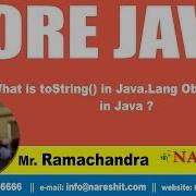 Core Java Tutorial What Is ToString In Java Lang Object Class In Java Mr Ramchandra