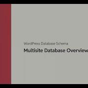 Multisite Database Overview