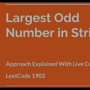 Largest Odd Number In String LeetCode 1903 Solution Explained