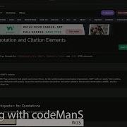 SCRAPPED Master HTML With W3Schools HTML Quotation And Citation Elements