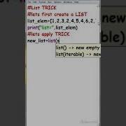 Python TRICK List TRICK Shorts Code Program P Pythonic Coding