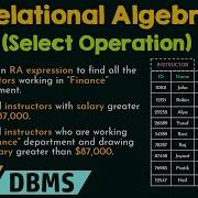 Relational Algebra Select Operation
