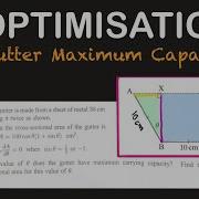 Maths Methods 12 3G Optimisation Of Gutter Capacity Excel At School