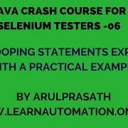 Java Crash Course 06 Java Looping Statements Explained Tamil Java For Automation