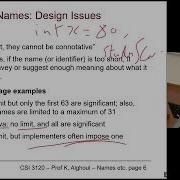 CSI3120 10 Names Binding Type Checking And Scopes Part 1 Concepts Of Programming Languages