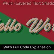 Multi Layered Text Shadow Effect CSS Tutorial