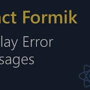 React Formik Tutorial 8 Displaying Error Messages