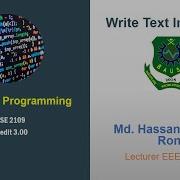 File Example 1 Writing Into A Text File C Programming Bangla Tutorial By HK Roni