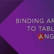 Binding Arrays To Tables In Angular