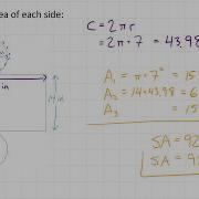 Surface Area Of Cylinders With Nets