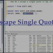 Escape Single Quote In SQL Server