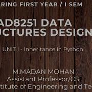 AD8251 DATA STRUCTURES DESIGN Inheritance Python Anna University Engineering Inheritance