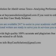 Case Solution Ahold Versus Tesco Analyzing Performance