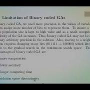 Limitation Of Binary Coded GA Real Coded GA