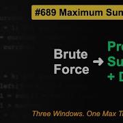 LeetCode 689 Maximum Sum Of 3 Non Overlapping Subarrays In Java Prefix Sums Sliding Window