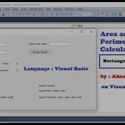 Area And Perimeter Calculator Rectangular And Square Visual Basic Visual Studio By Ahsaan Yaseen