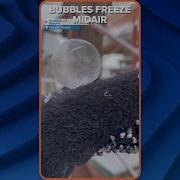 Family Watches Bubbles Freeze Midair