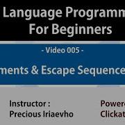 005 Comment Escape Sequence In C C Tutorials For Beginners