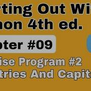 Starting Out With Python Chapter 9 Exercise Program 2 Countries And Capitals Quiz Python Program