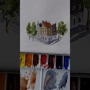 Simple Two Point Perspective Drawing With Buildings Howtodraw Watercolorpainting Arttutorial