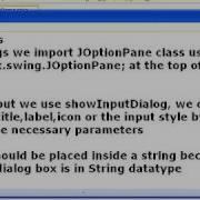 JAVA Lesson 4 Input Dialogs