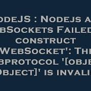 NodeJS Nodejs And WebSockets Failed To Construct WebSocket The Subprotocol Object Object Is