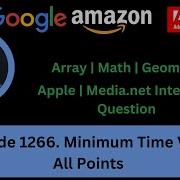 Solving LeetCode 1266 Minimum Time Visiting All Points Apple Easy Geometry
