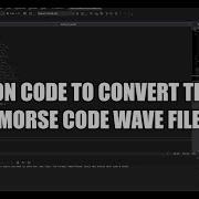 Python Code To Convert Text To Morse Code Wave File