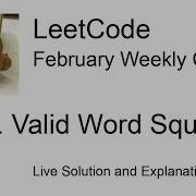 422 Valid Word Square Week 3 4 Leetcode February Challenge