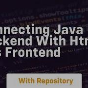 Connecting Java Backend With Html Css Frontend