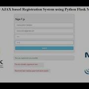 JQuery AJAX Based Registration System Using Python Flask MySQL